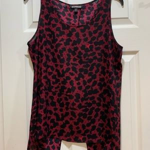 Express Black/Dark Mauve Sleeveless Top